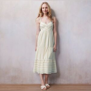 New LC Lauren Conrad voile button front tank style maxi dress XXL 20 22